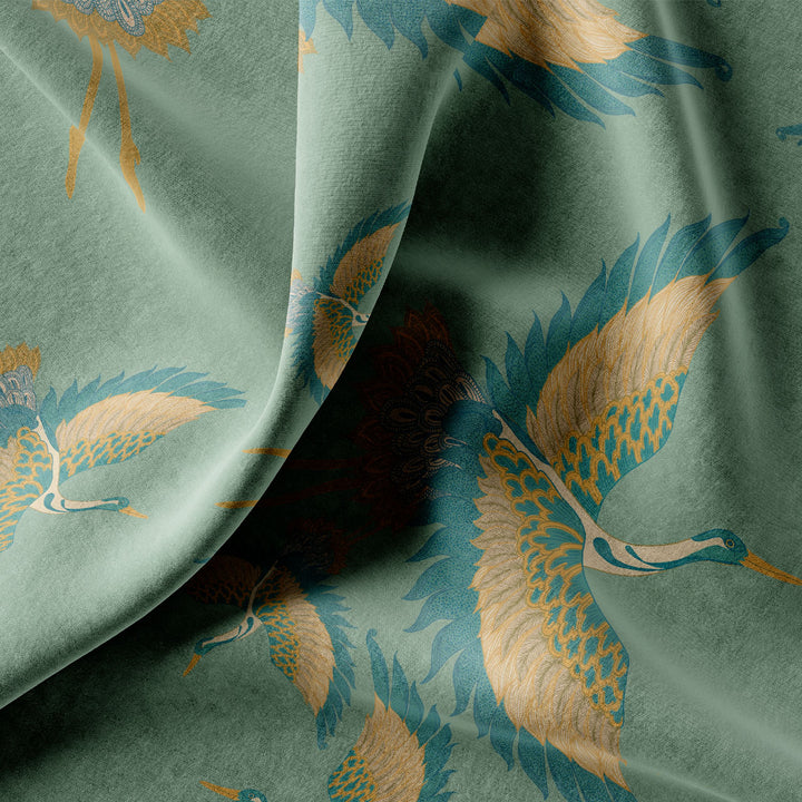 Pachamama Mint Velvet Fabric
