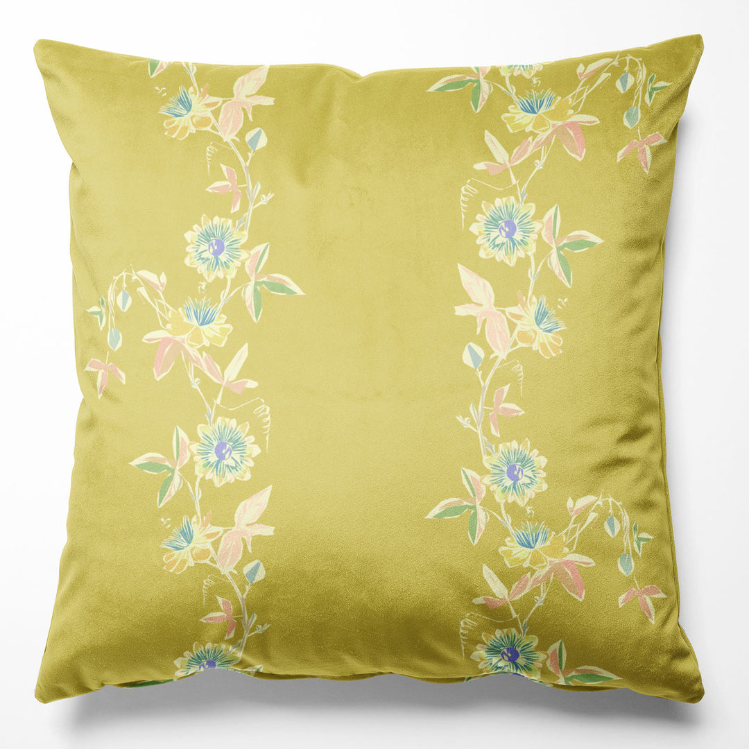 Passion Flower Corn Velvet Cushion