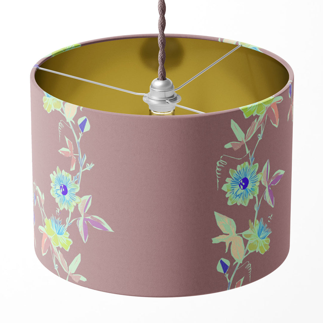 Passion Flower Geranium Drum Lampshade