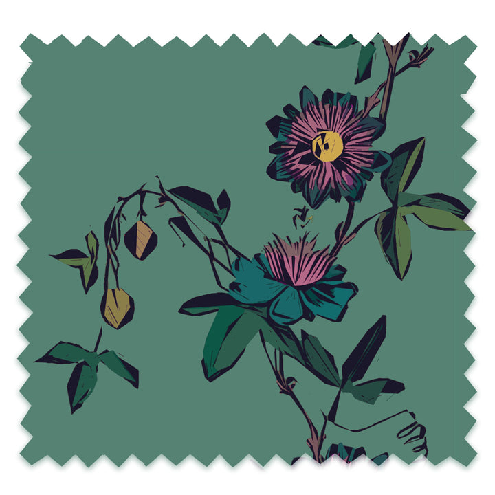 Passion Flower Leaf Velvet Sample