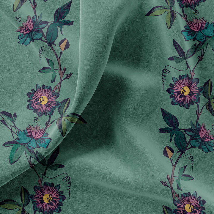 Passion Flower Leaf Velvet Sample