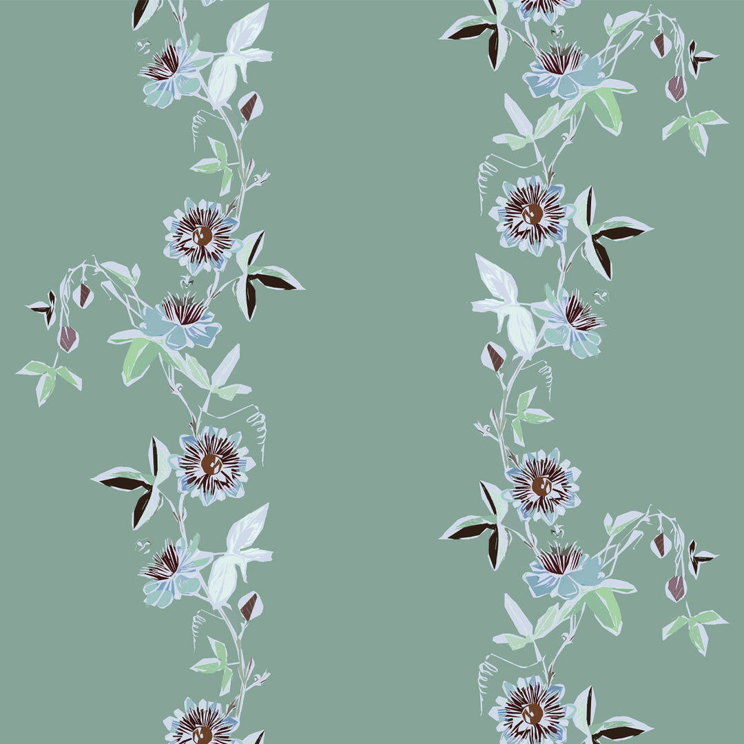 Passion Flower Pistachio Wallpaper