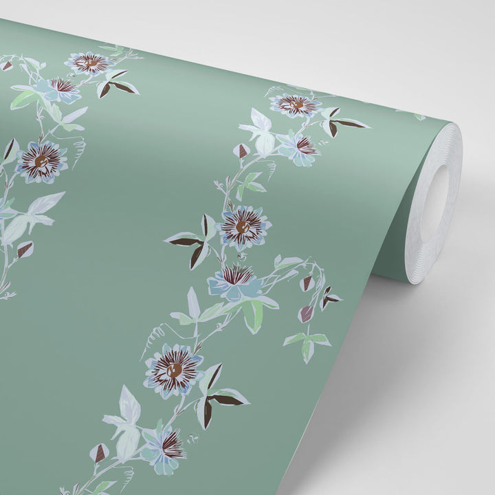 Passion Flower Pistachio Wallpaper
