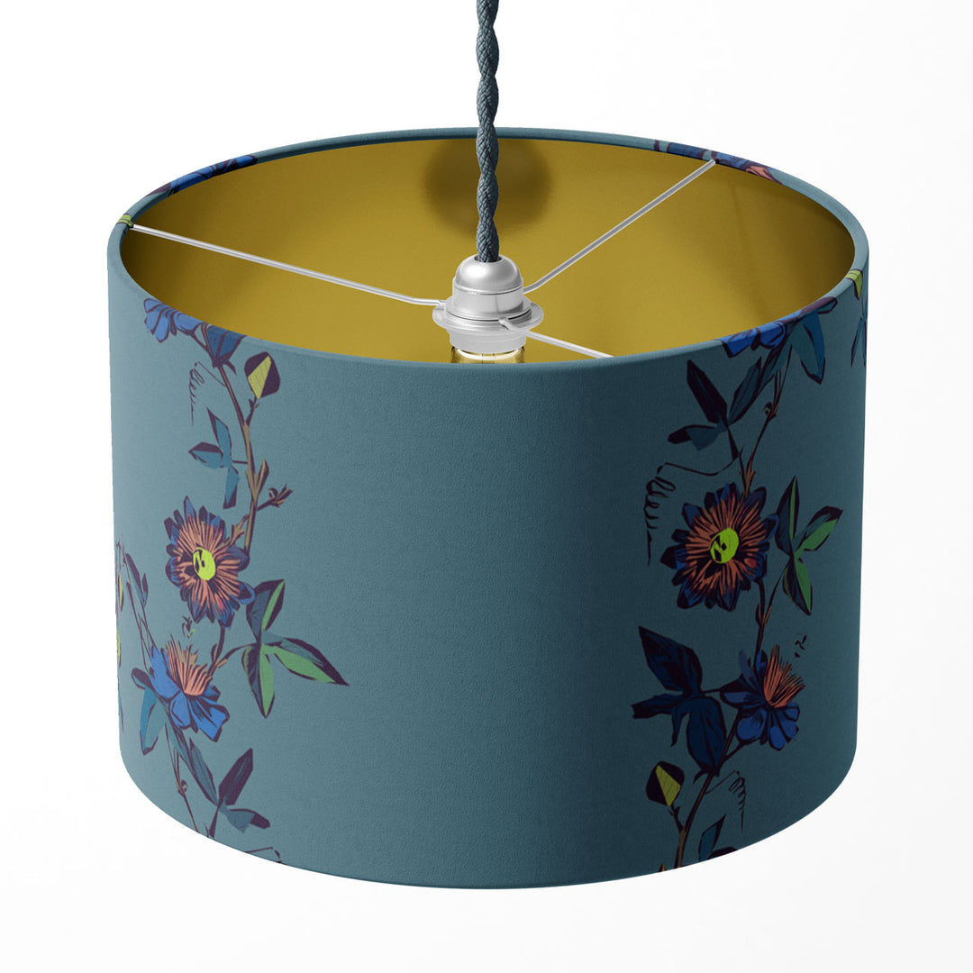 Passion Flower Steel Drum Lampshade