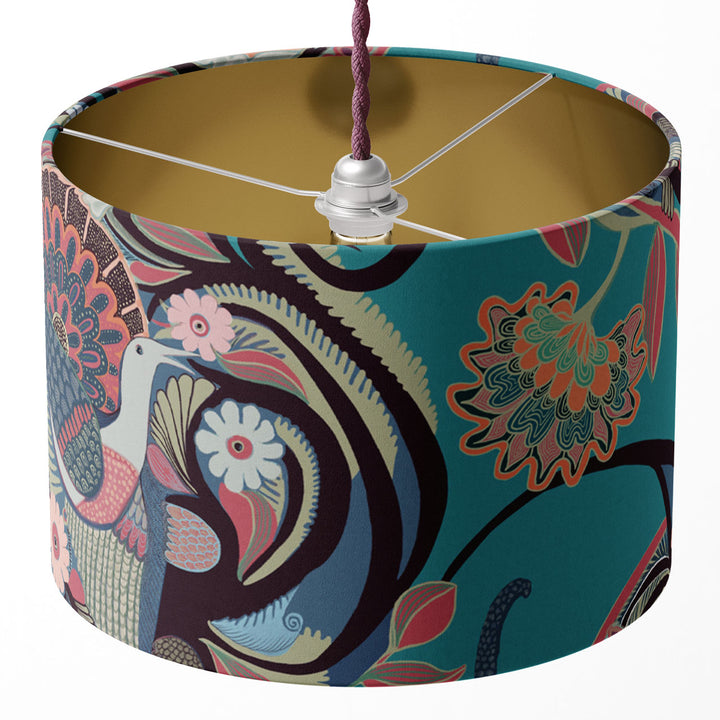 Phoenix Turquoise Drum Lampshade