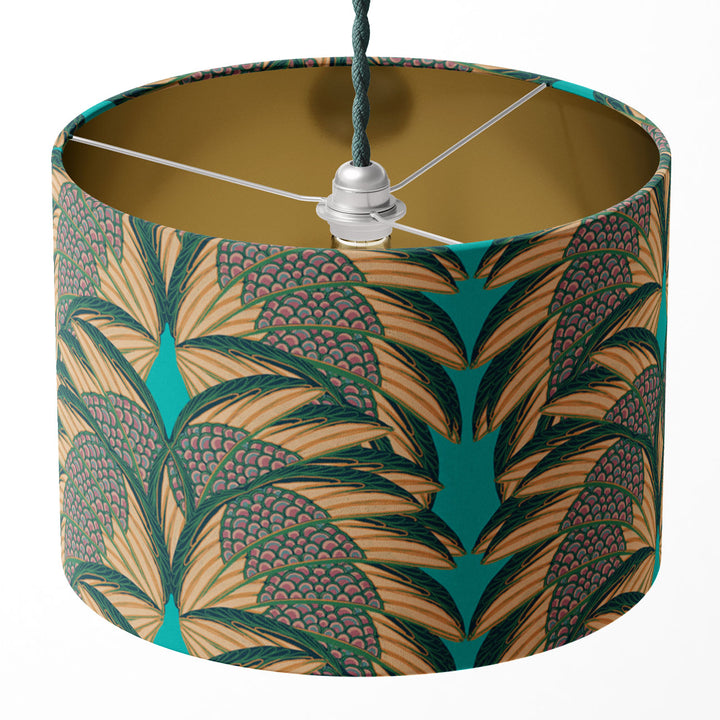Plume Aqua Drum Lampshade