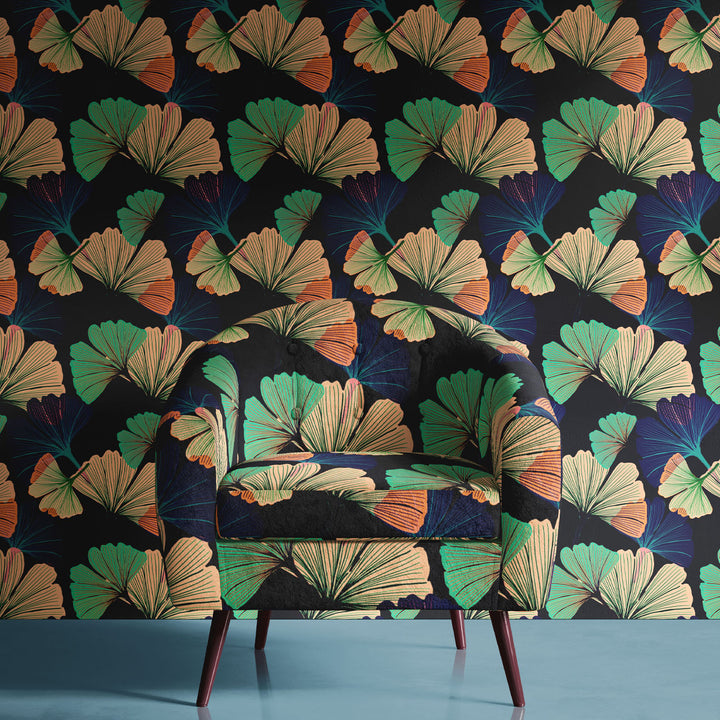 Ginkgo Black Wallpaper