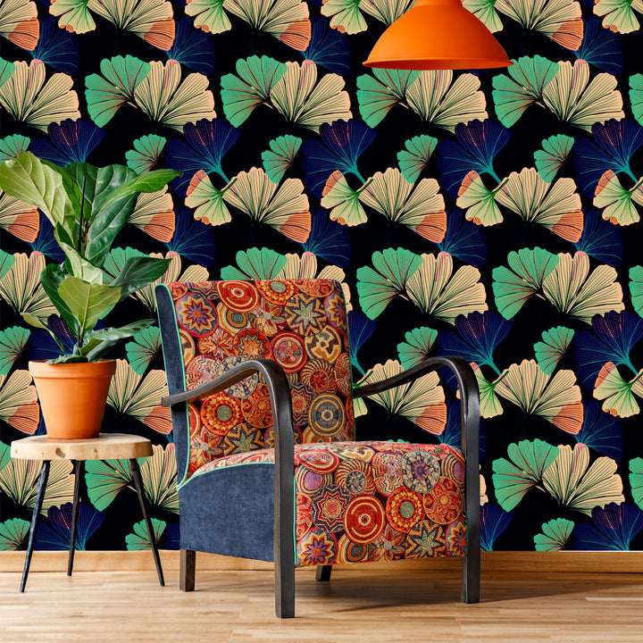 Ginkgo Black Wallpaper