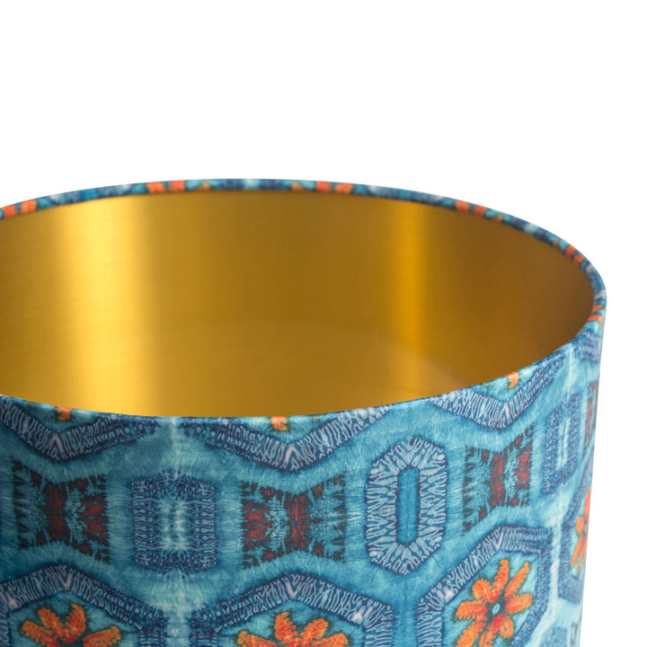 Blue and Tangerine Nui Burst Drum Lampshade