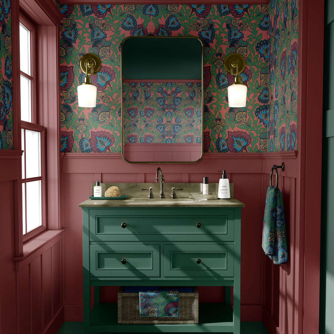 Garden of India Coral Wallpaper