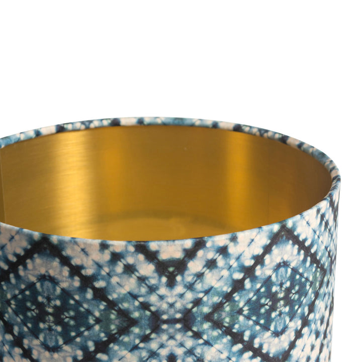 Indigo Itajime Cross Drum Lampshade