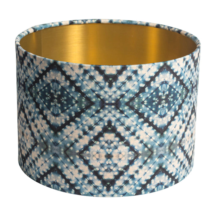 Indigo Itajime Cross Drum Lampshade