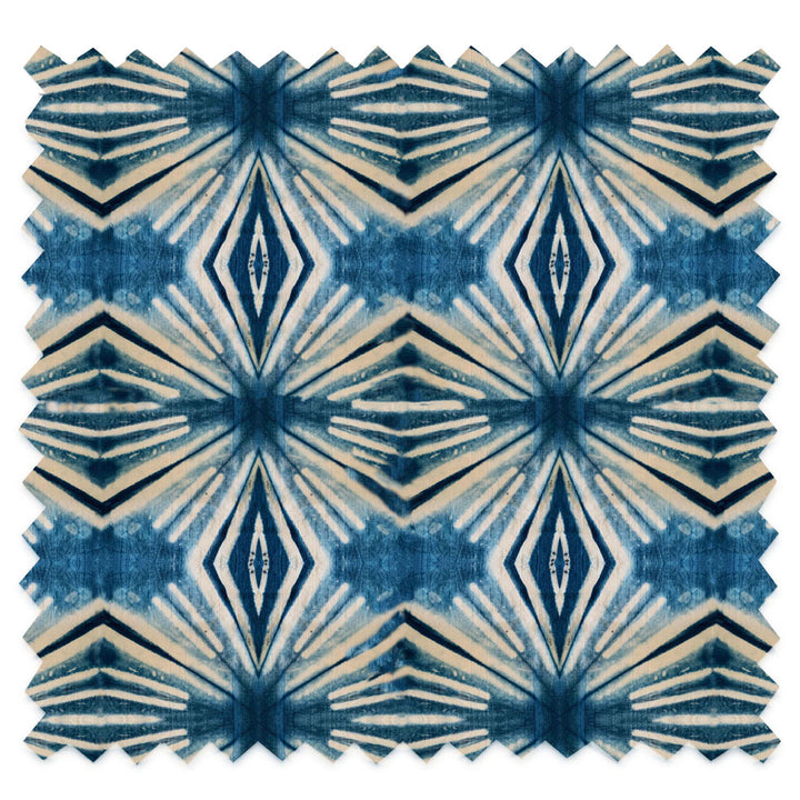 Indigo Itajime Diamond Velvet Fabric Sample
