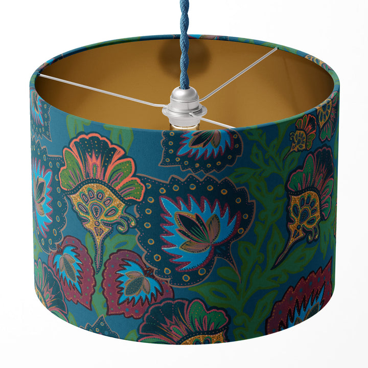 Garden of India Peacock Drum Lampshade