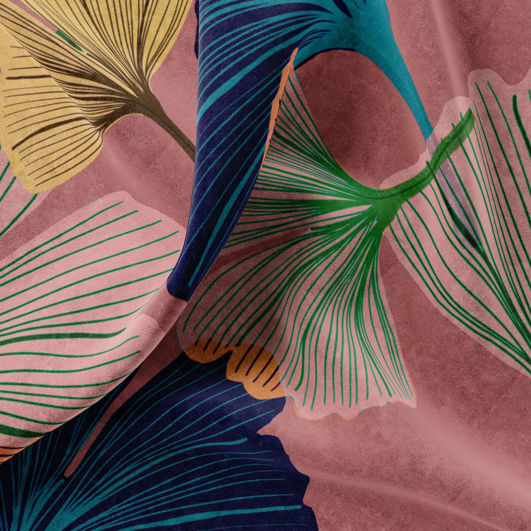 Ginkgo Rosy Velvet Fabric Sample