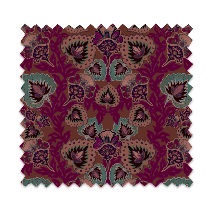 Garden of India Ruby Velvet Fabric Sample