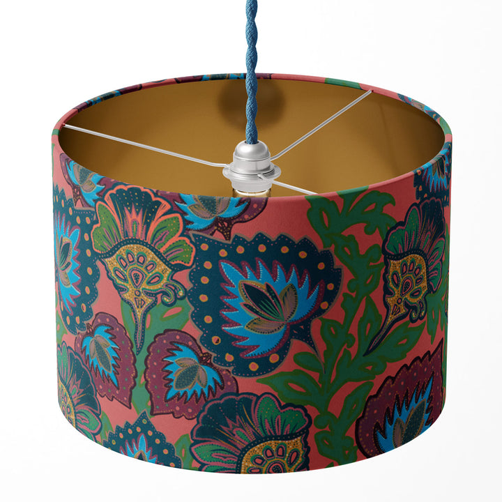 Garden of India Coral Drum Lampshade