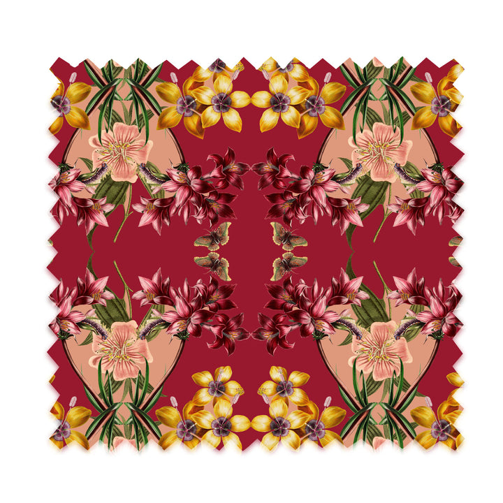 Hampi Cherry Linen Fabric