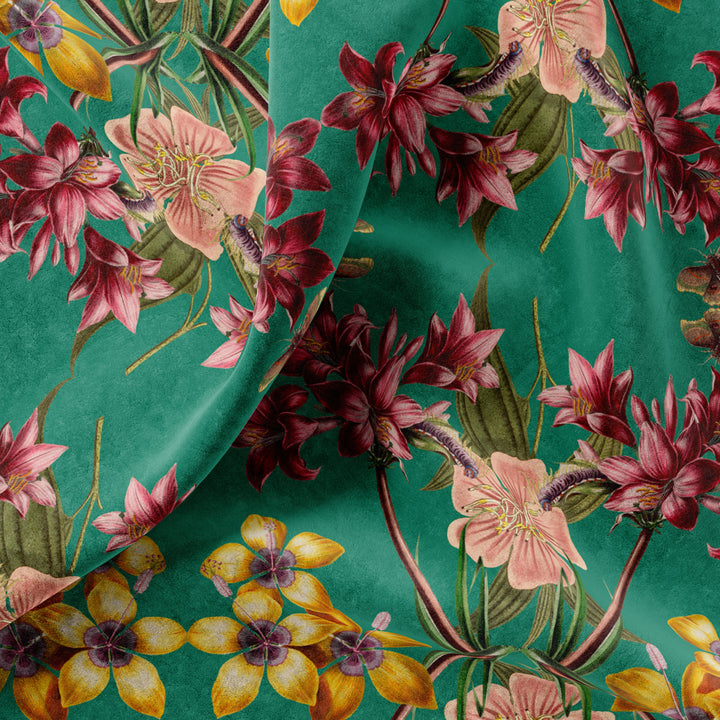 Hampi Emerald Velvet Fabric