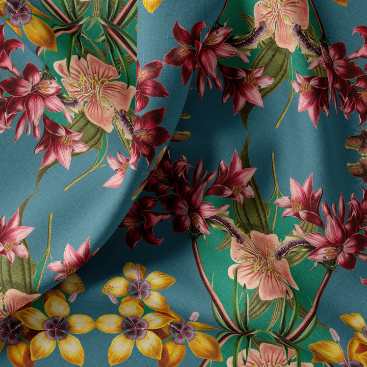 Hampi Sapphire Linen Fabric