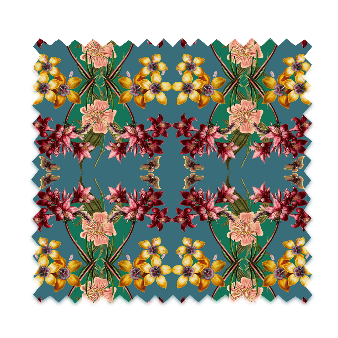 Hampi Sapphire Linen Fabric