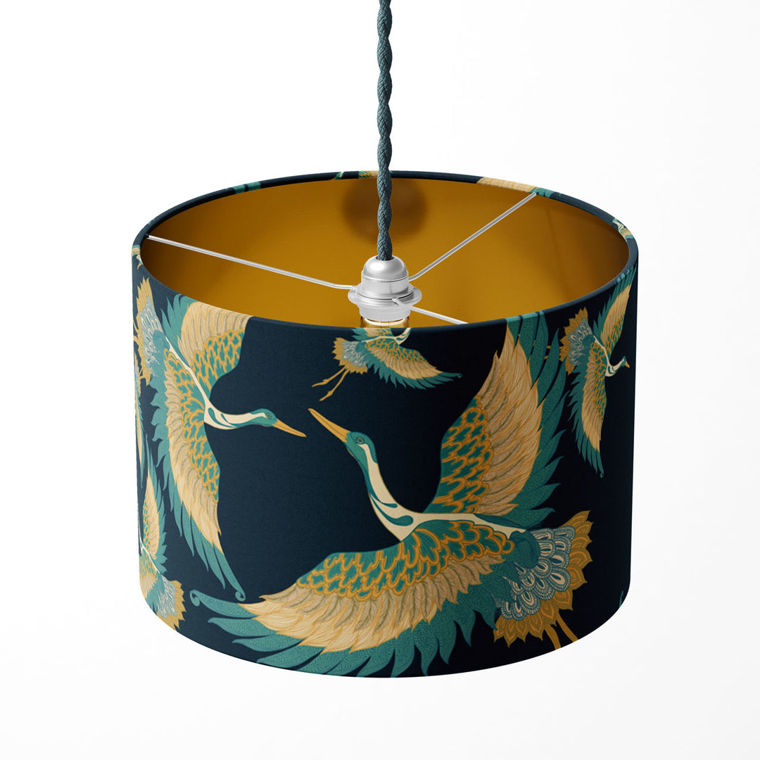 Pachamama Indigo Drum Lampshade