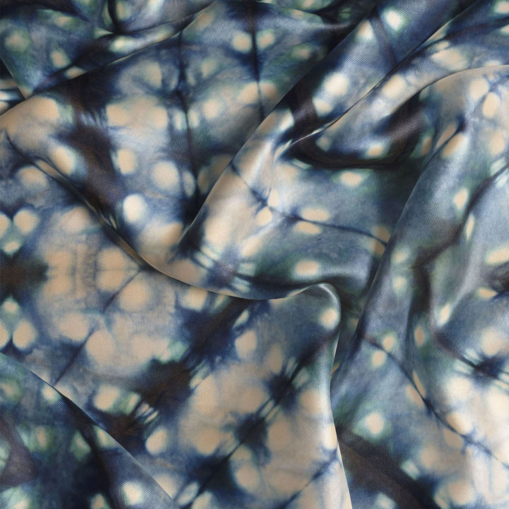Indigo Itajime Cross Velvet Fabric