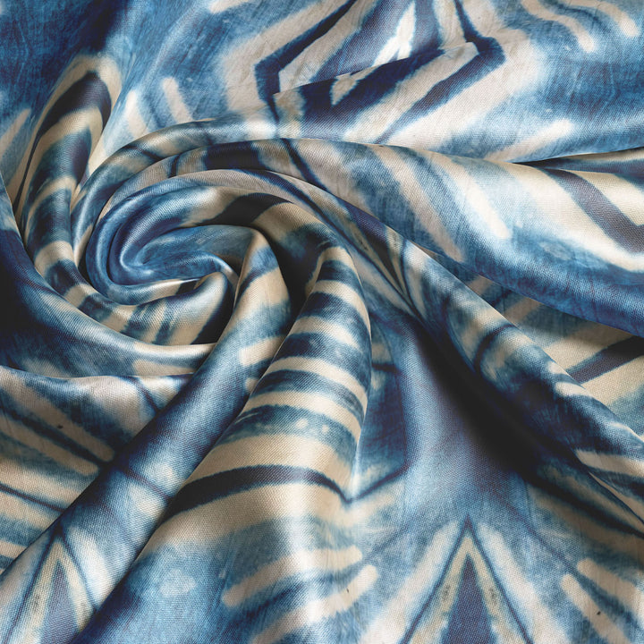 Indigo Itajime Diamond Velvet Fabric
