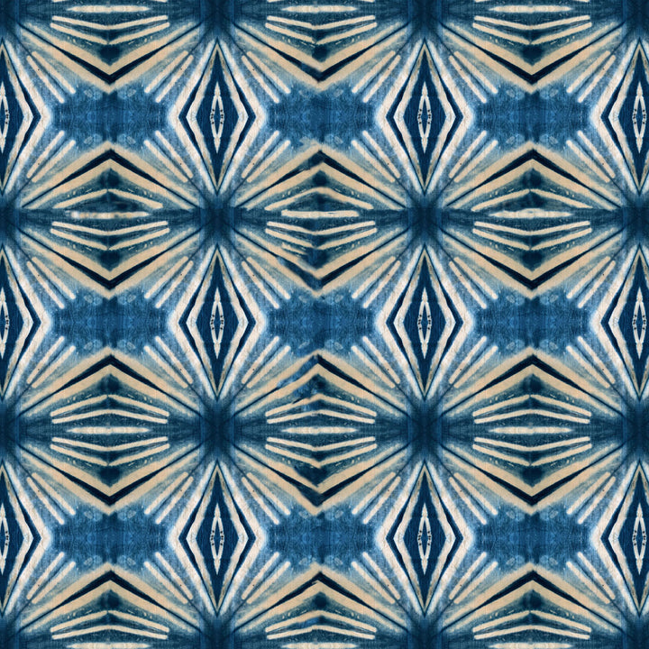 Indigo Itajime Diamond Wallpaper
