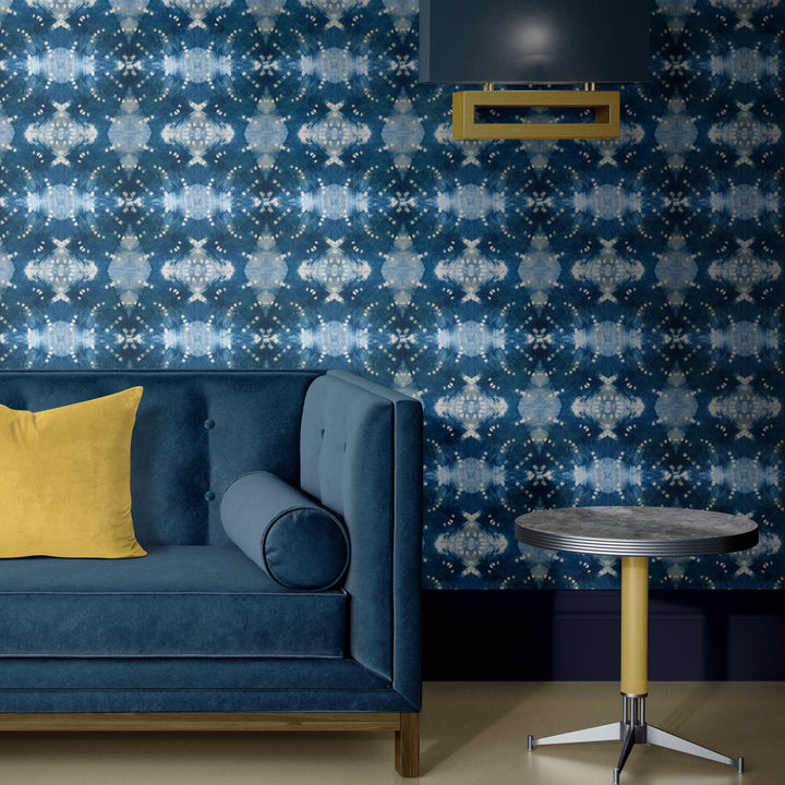 Indigo Itajime Row Wallpaper