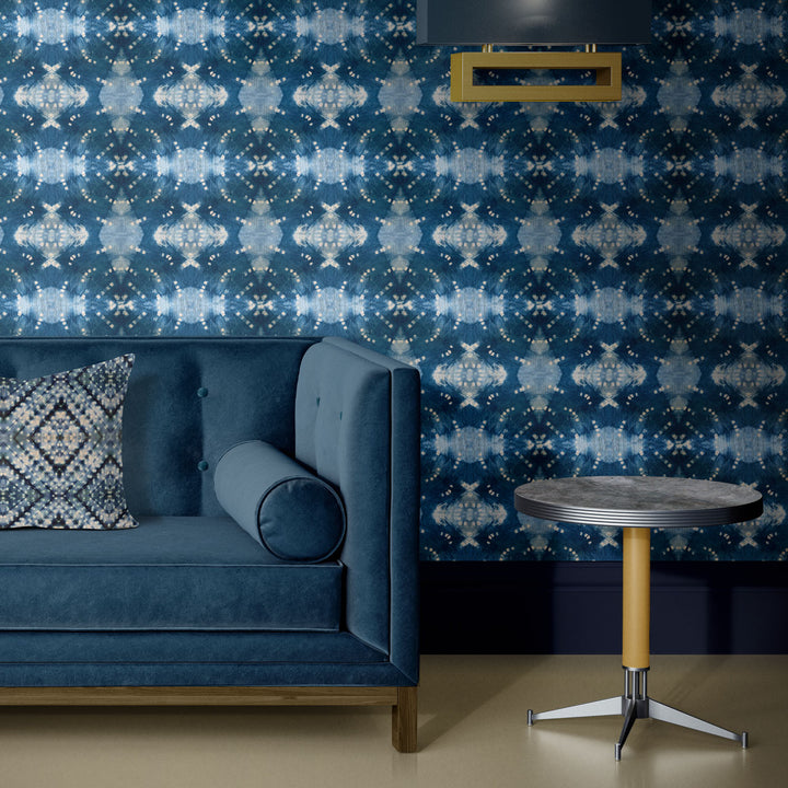Indigo Itajime Row Wallpaper