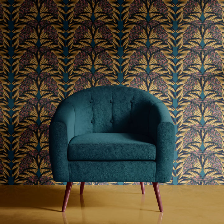 Plume Indigo Wallpaper