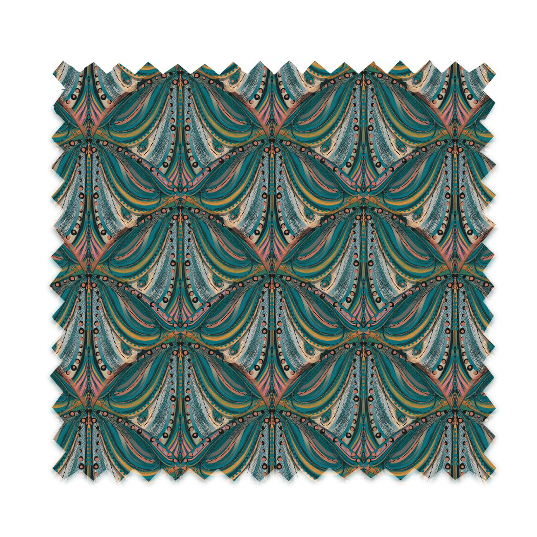 Mumbai Deco Teal Velvet Fabric