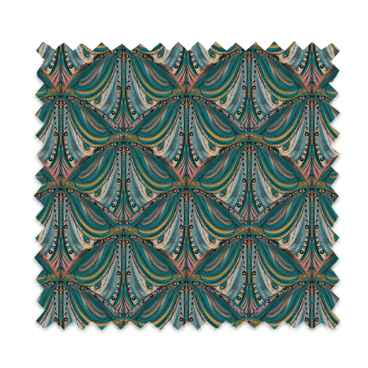 Mumbai Deco Teal Velvet Fabric