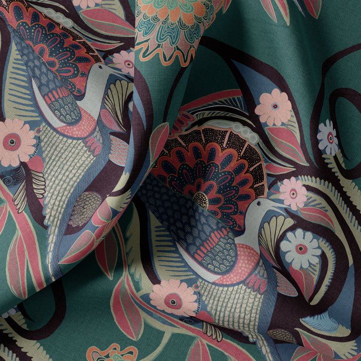 Phoenix Fern Linen Fabric