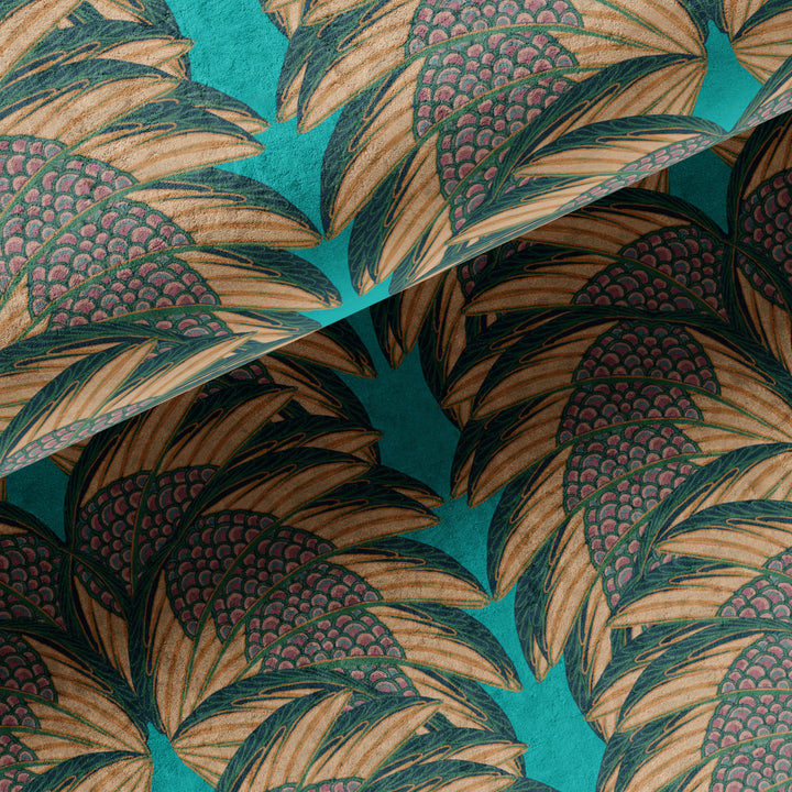 Plume Aqua Velvet Fabric