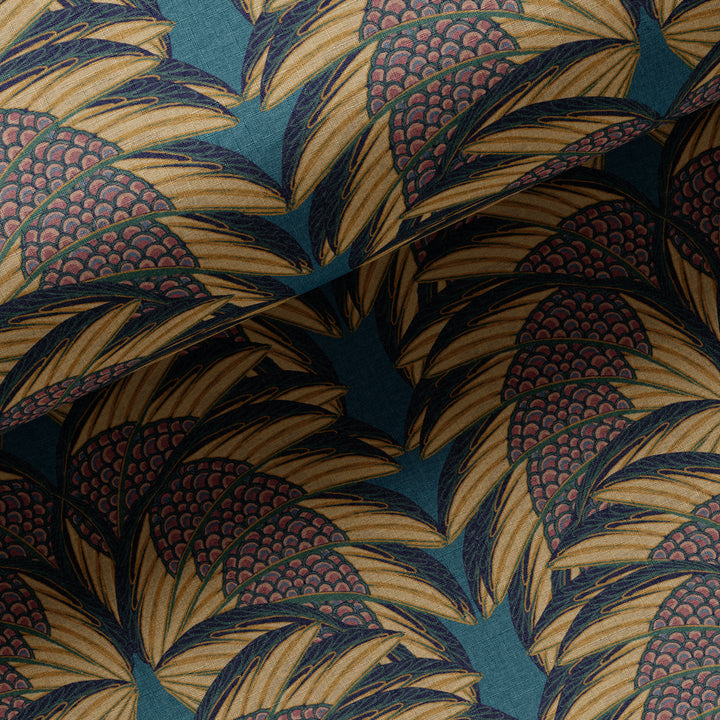 Plume Indigo Linen Fabric