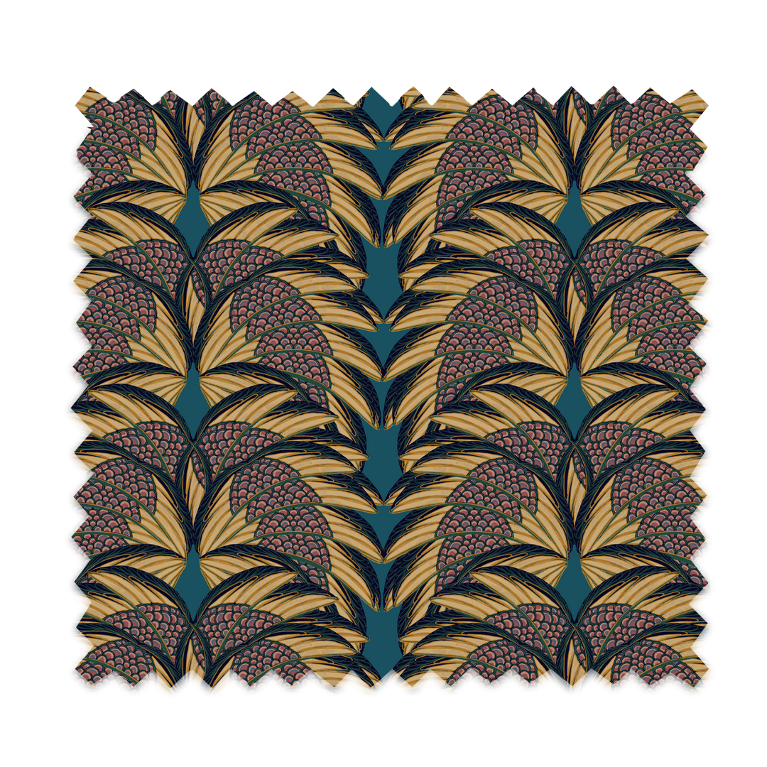 Plume Indigo Linen Fabric