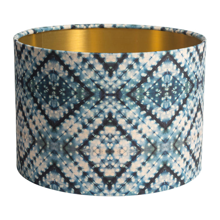Indigo Itajime Cross Drum Lampshade
