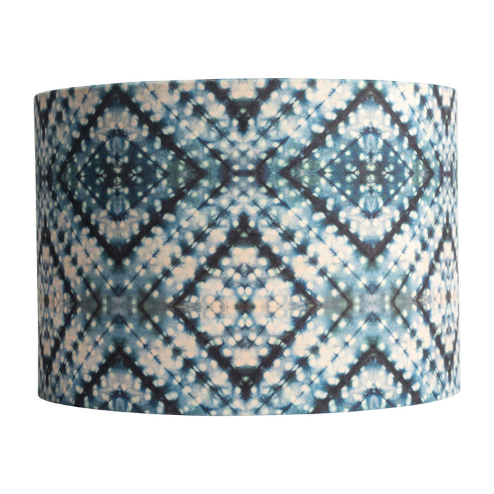 Indigo Itajime Cross Drum Lampshade