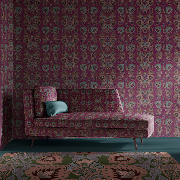 Garden of India Ruby Wallpaper