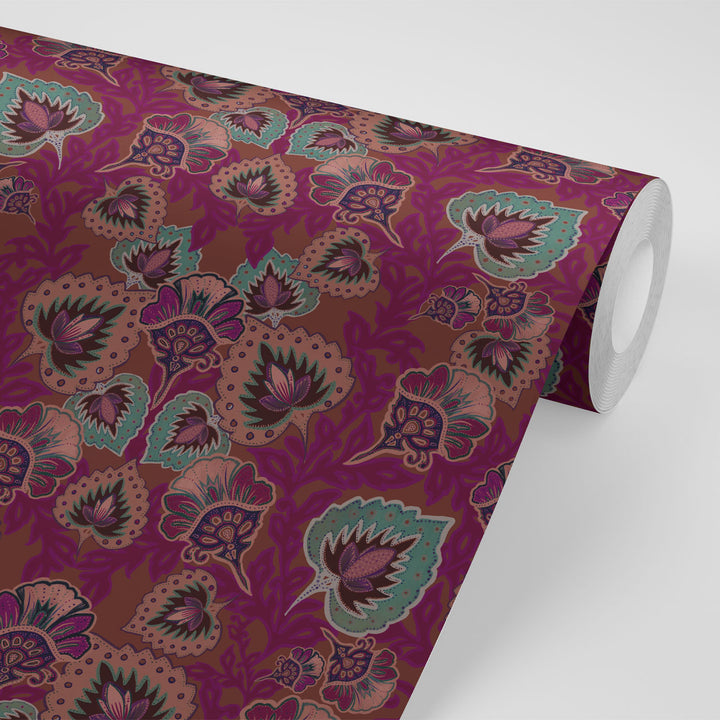 Garden of India Ruby Wallpaper
