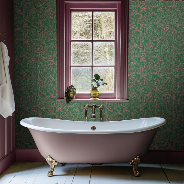 Agnes Green and Pink Wallpaper