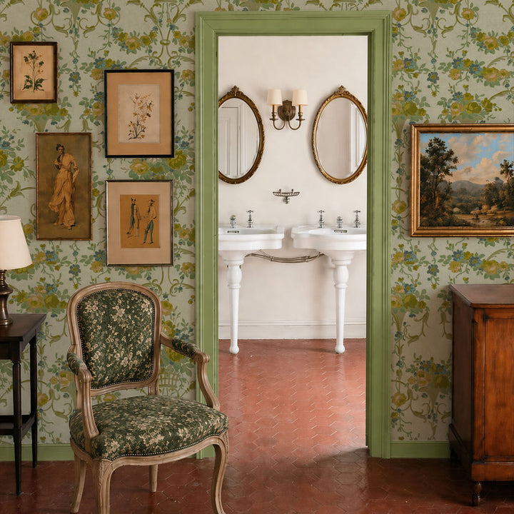 Bouquet Ochre Wallpaper