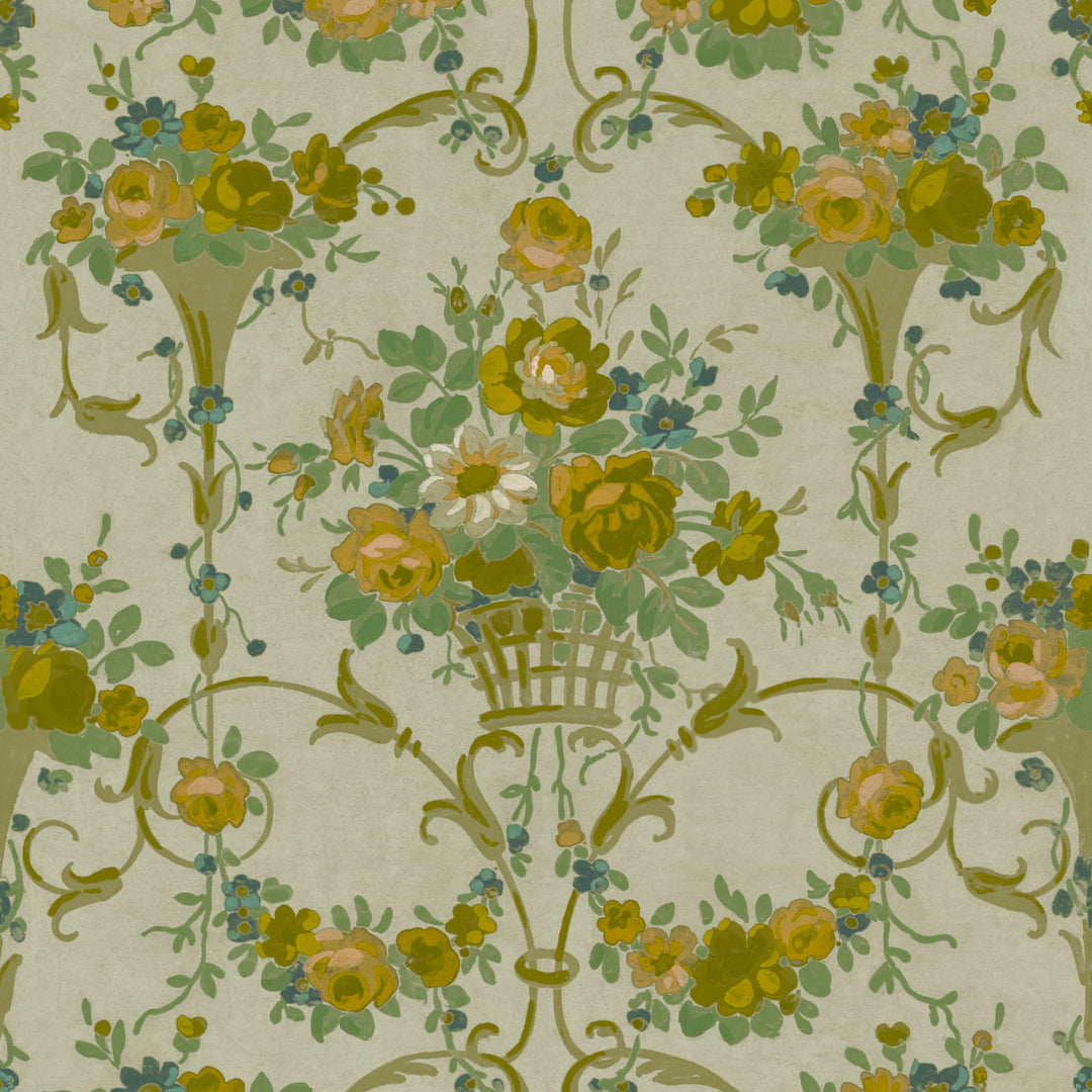 Bouquet Ochre Wallpaper