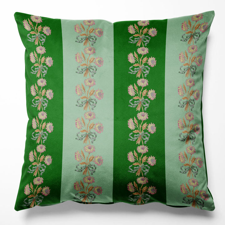 Chateau Stripe Green and Mint Cushion