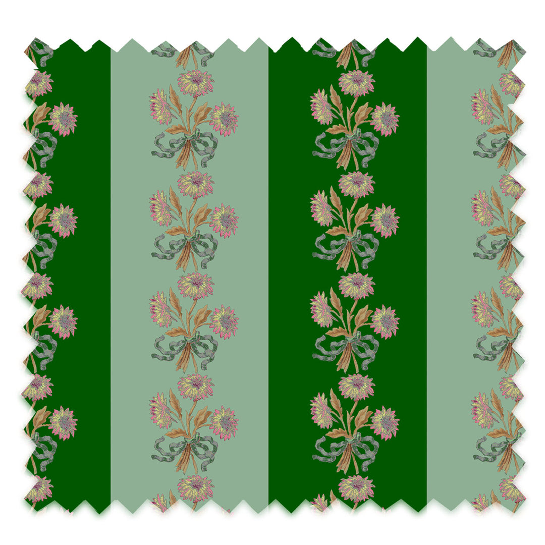 Chateau Stripe Green and Mint Recycled Velvet