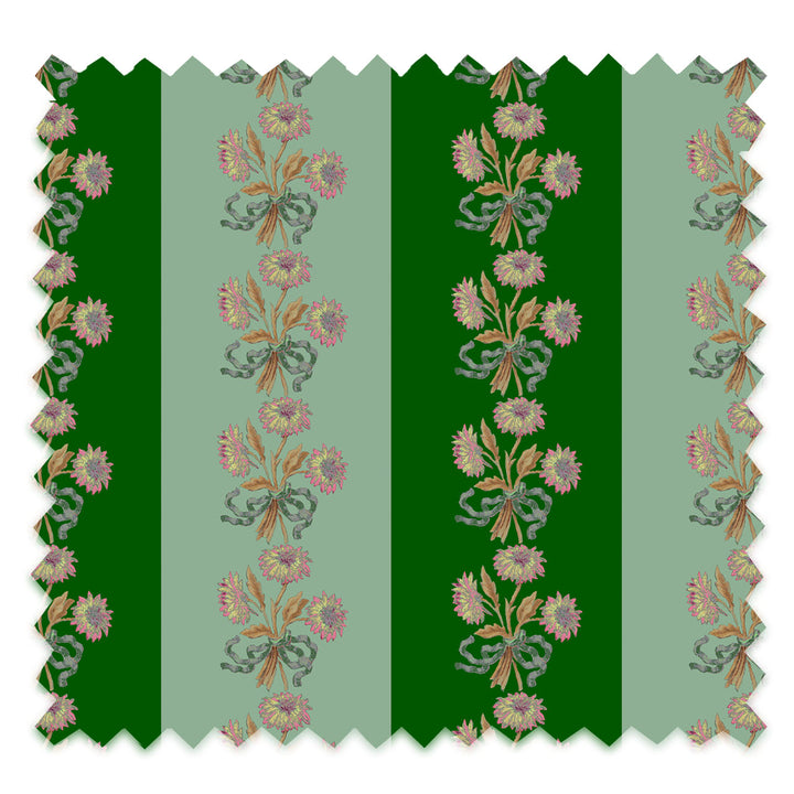 Chateau Stripe Green and Mint Recycled Velvet