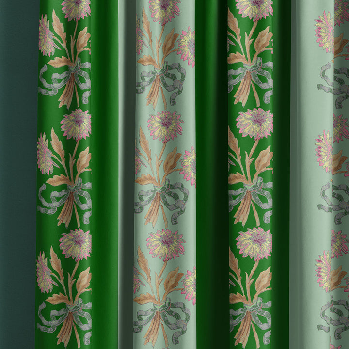 Chateau Stripe Green and Mint Velvet Fabric