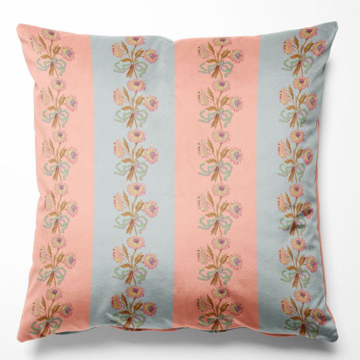 Chateau Stripe Peach and Cloud Cushion